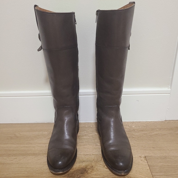 FRYE Women's Jayden Button Tall-K Riding Boot in Graphite - Picture 4 of 16